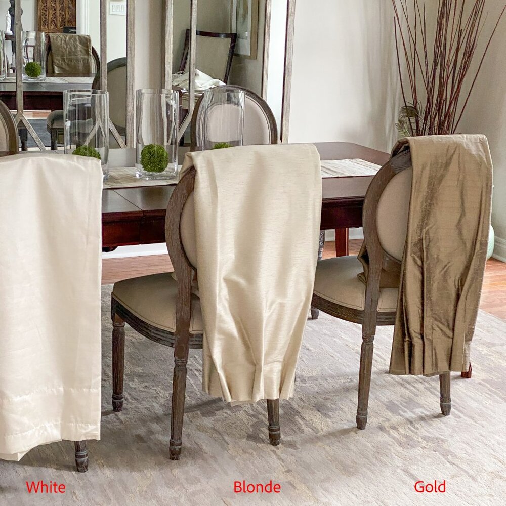 FAAB Custom 100% Persia Silk Gold Lined Drapes (Set of 2) 28"x119"